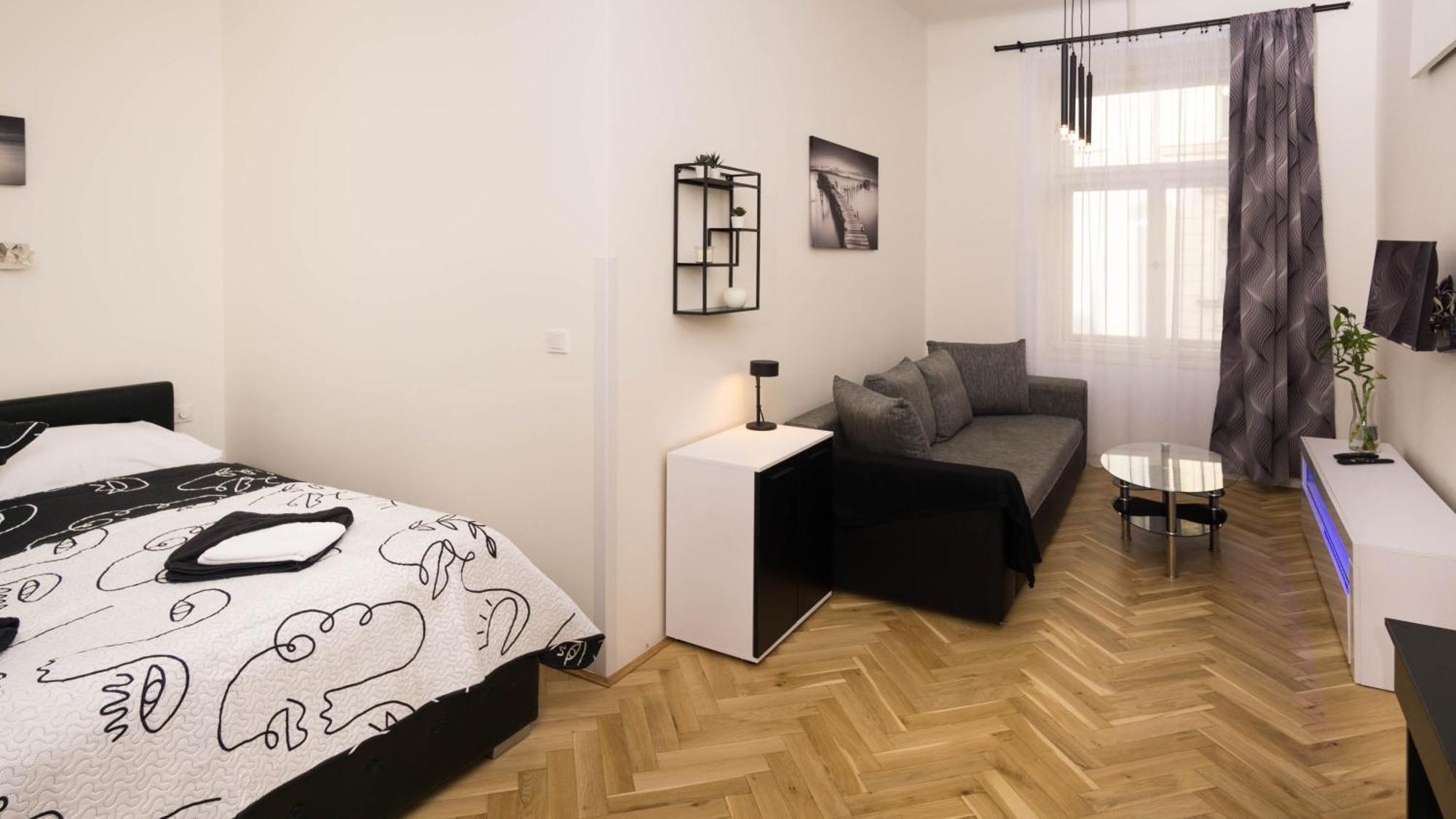Black & White Apartment Prague By Wenceslas Square And Muzeum Exterior foto