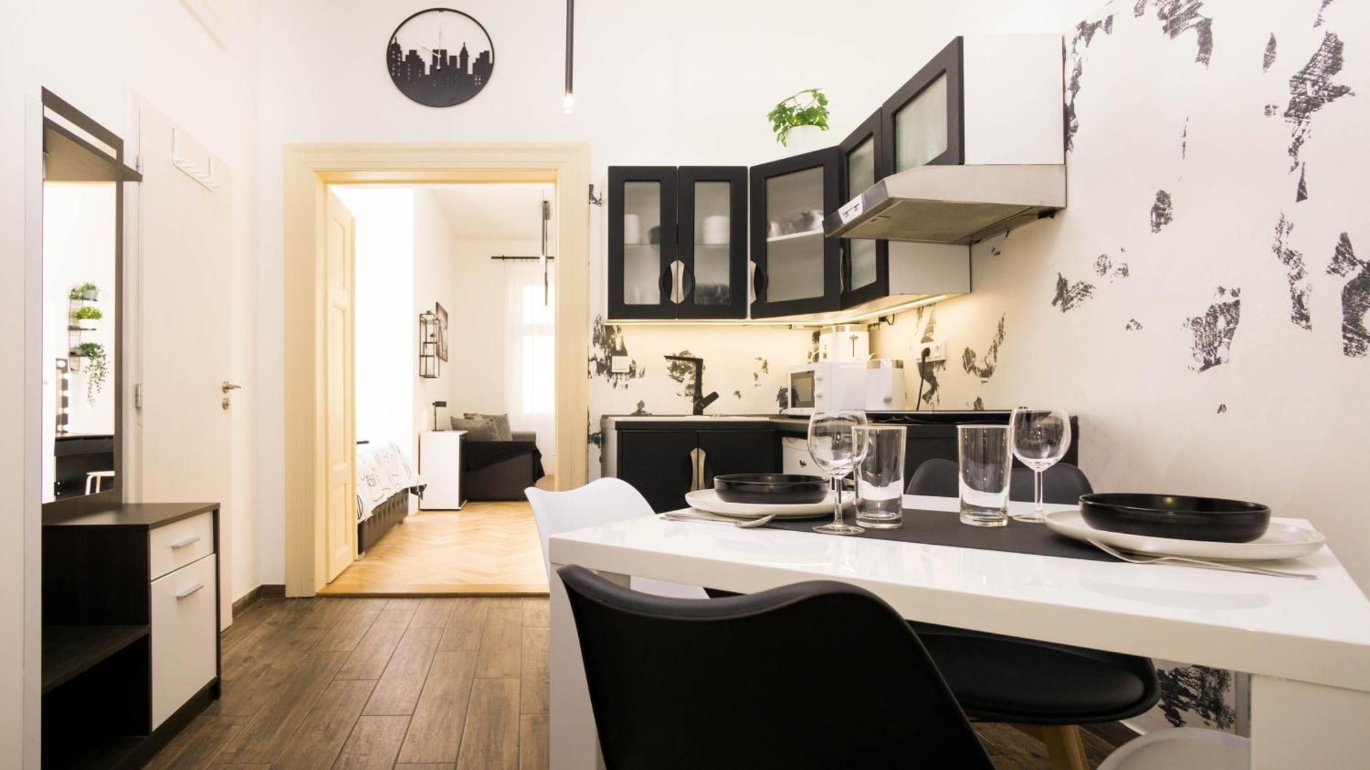 Black & White Apartment Prague By Wenceslas Square And Muzeum Zimmer foto